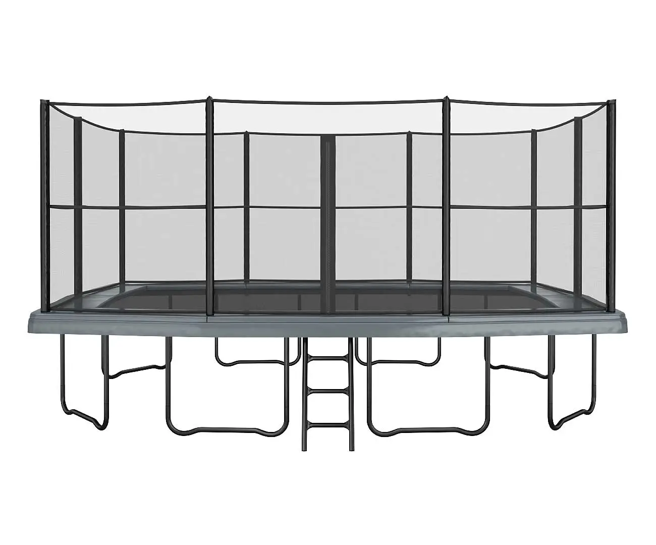 17ft x 10ft Primus Challenger Above Ground Trampoline – Anthracite Gray Pad with Black Jump Mat