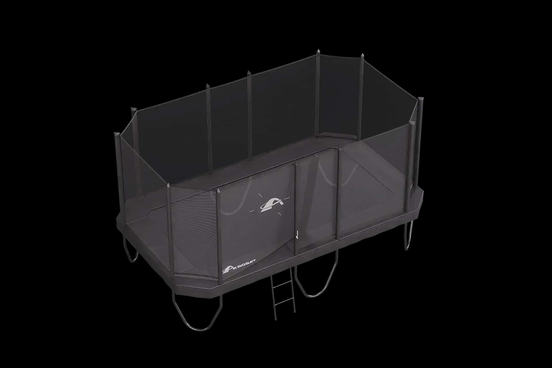 17ft x 10ft Primus PLUS Challenger Above Ground Trampoline – Black Pad with Gray Jump Mat