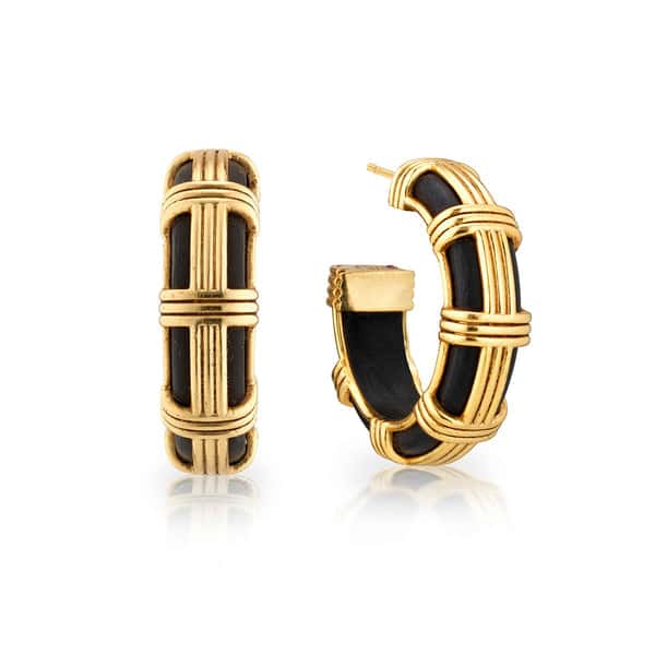 GAIA CAGE HOOP EARRINGS – EBONY