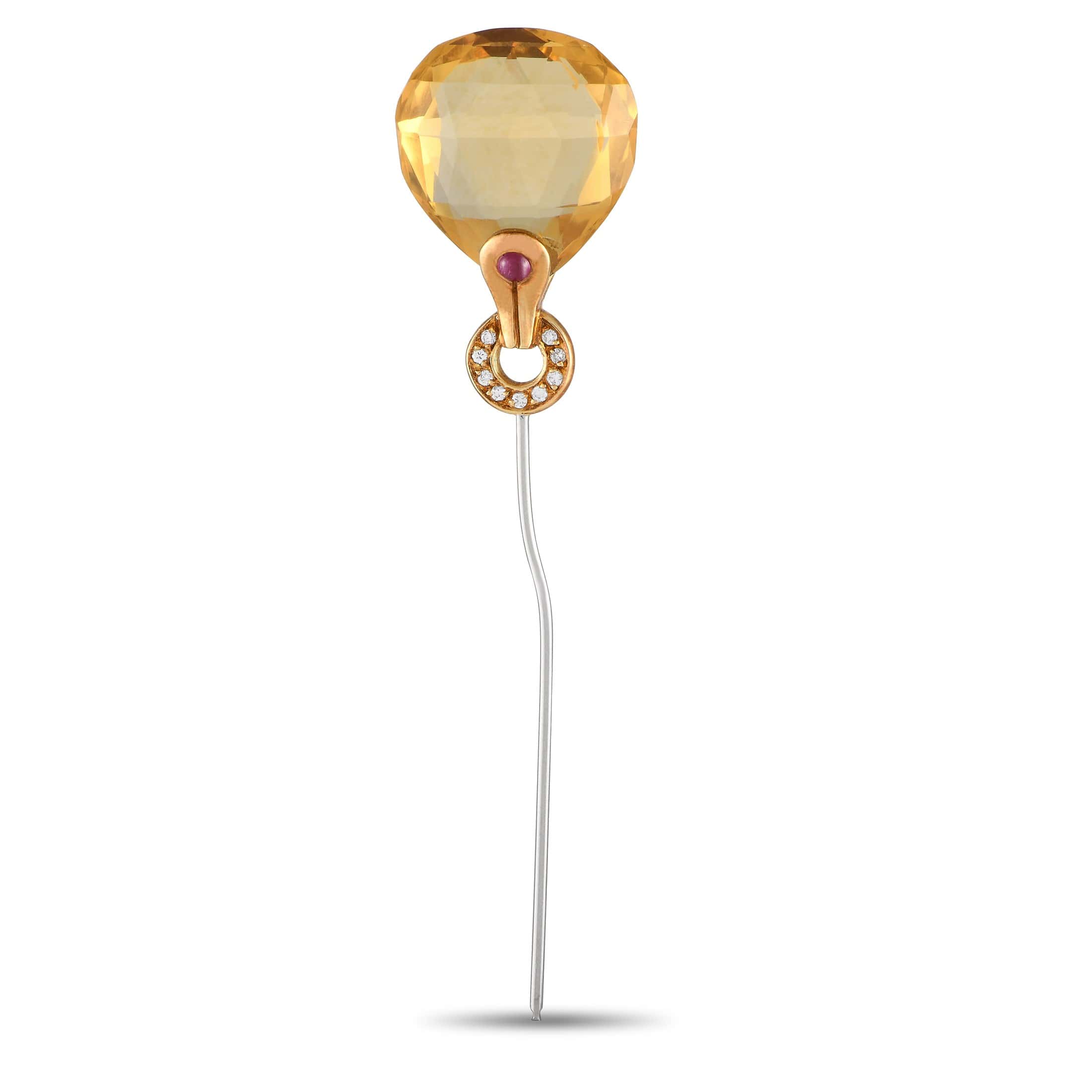 Antonini 18K Yellow Gold Gemstone Pin AK1B259