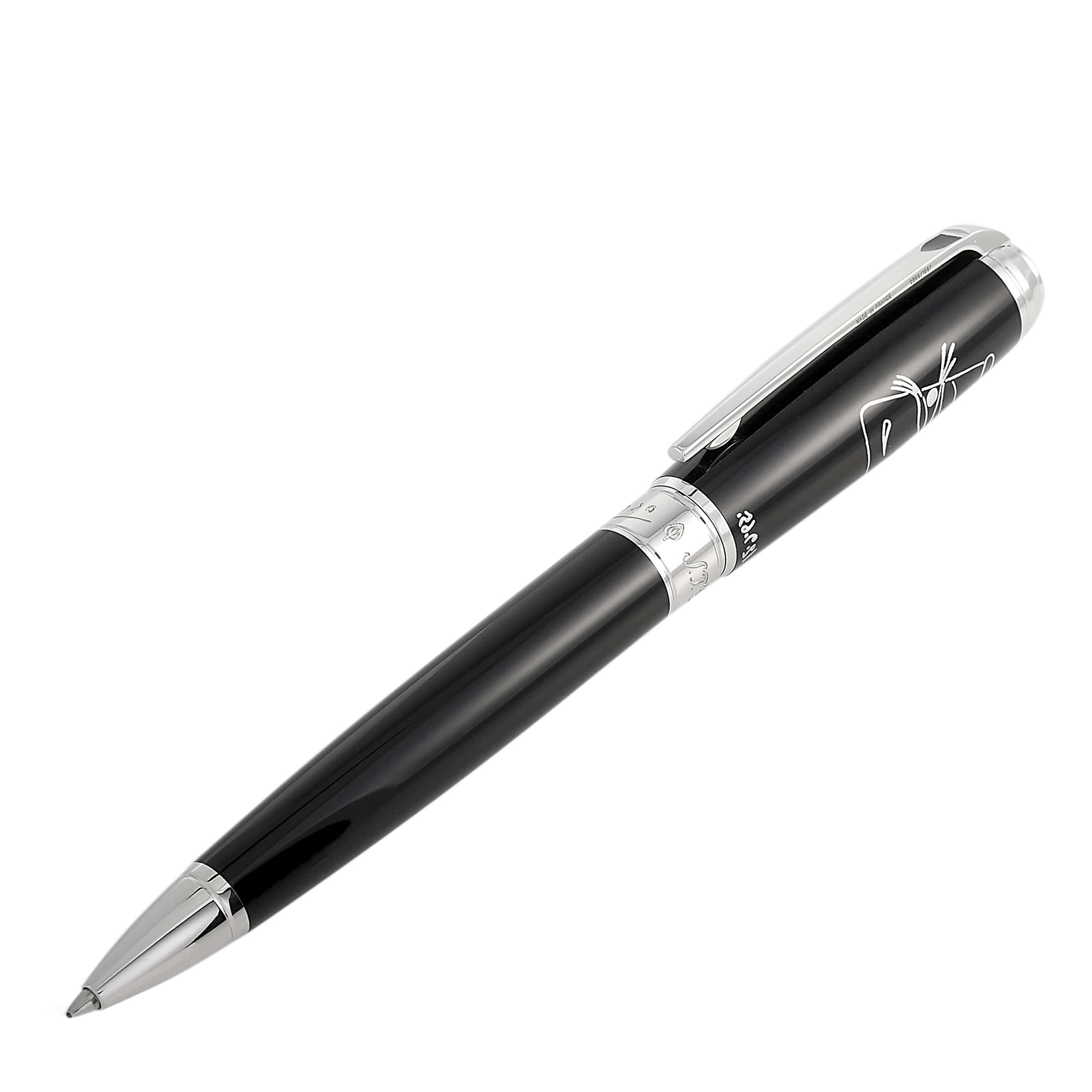 S.T. Dupont Line D Picasso Palladium Black Lacquer Ballpoint Pen 415046