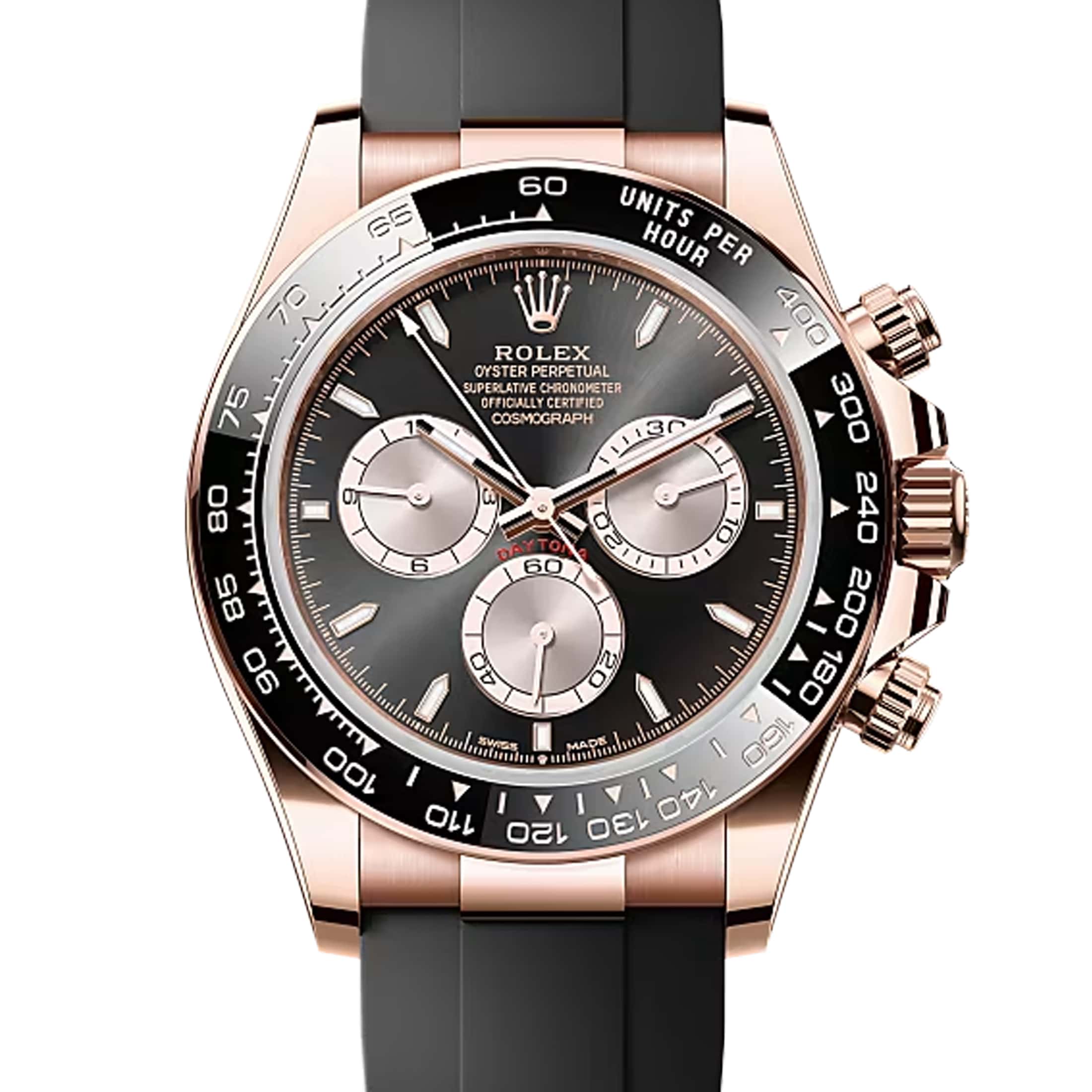 Rolex Daytona Black And Sundust Dial Everose Gold Oysterflex Watch 126515LN-0002