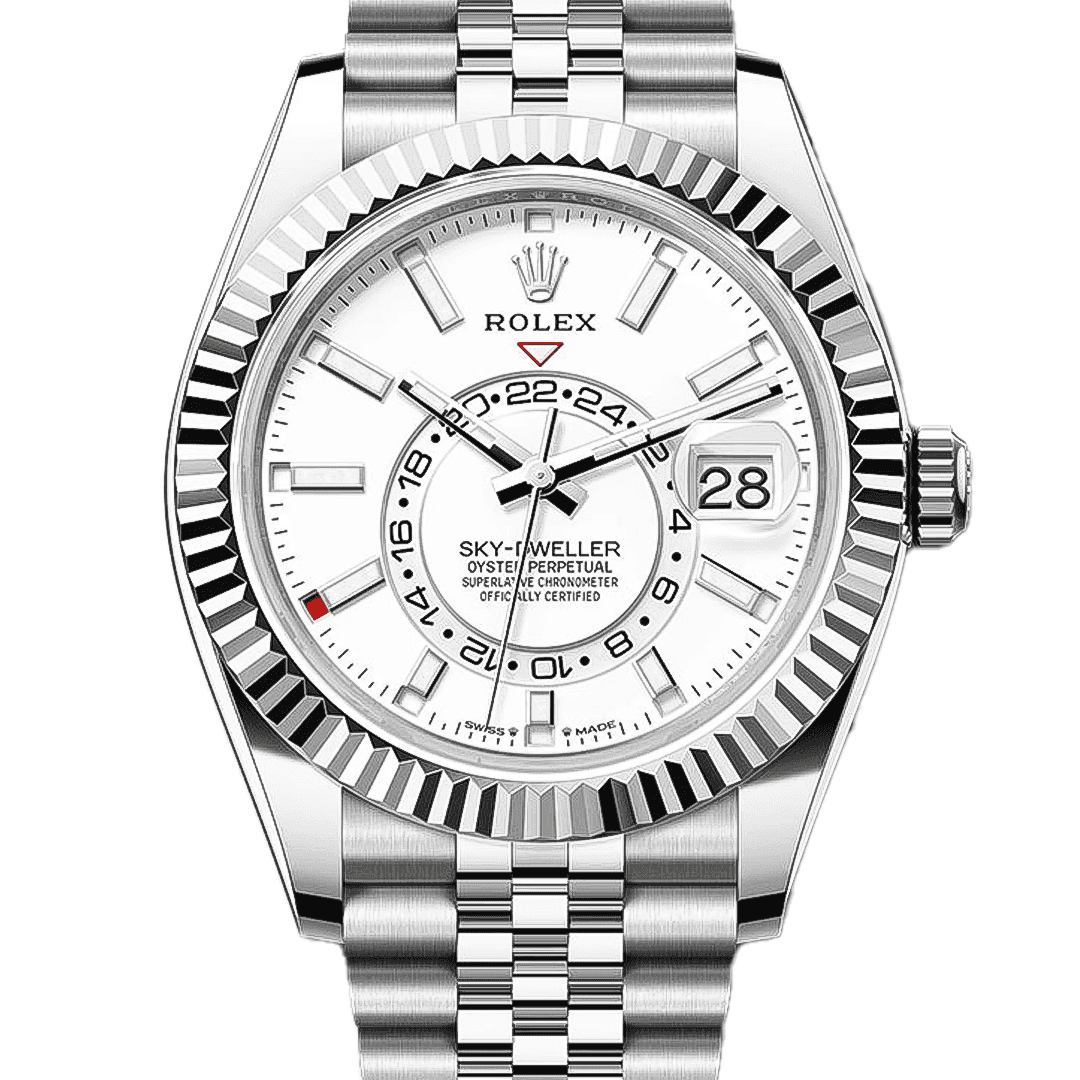 Rolex Sky-Dweller White Dial Steel and White Gold Jubilee Watch 336934