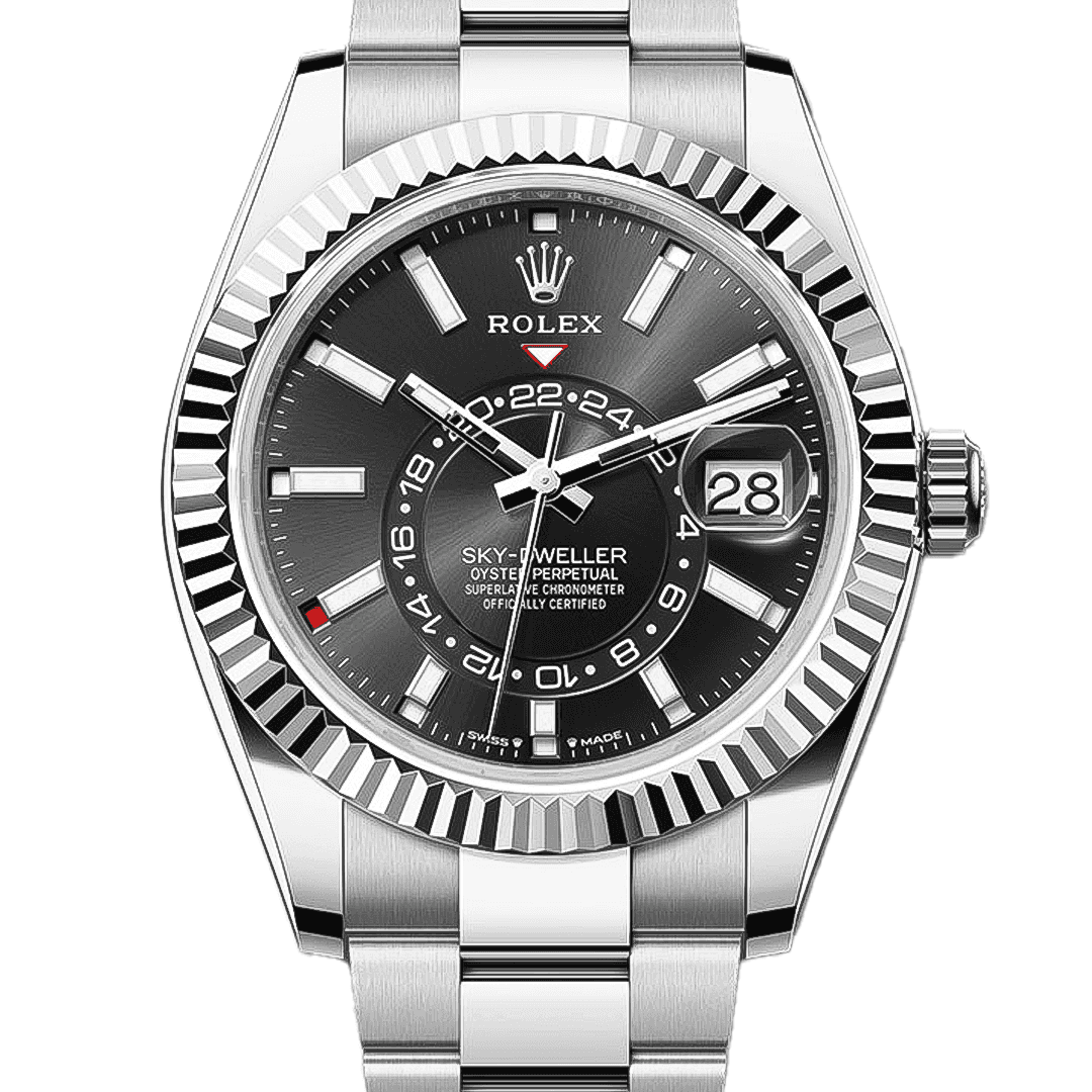 Rolex Sky-Dweller Black Dial Steel and White Gold Oyster Watch 336934