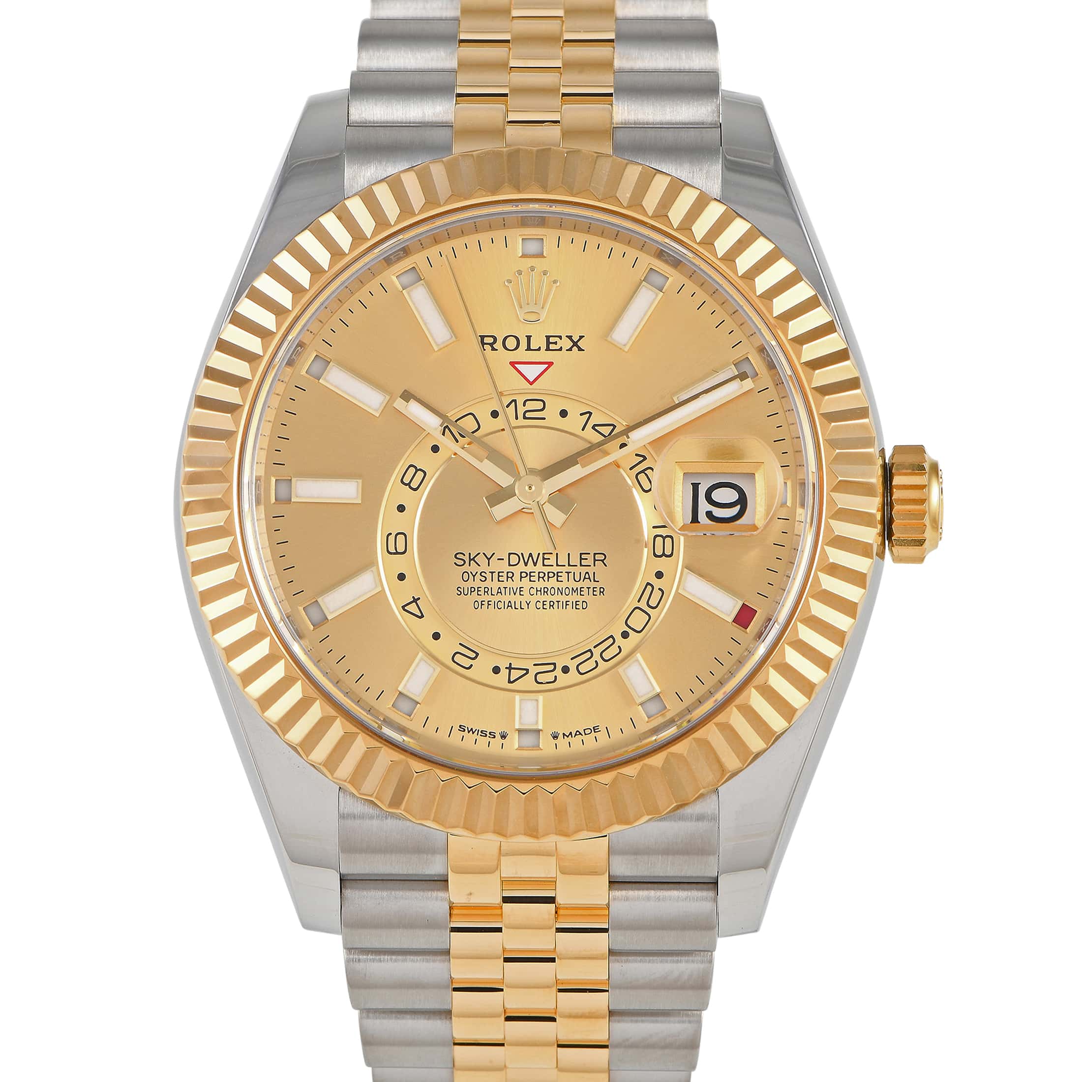 Rolex Sky-Dweller Champagne Dial Two-Tone Jubilee Watch 336933