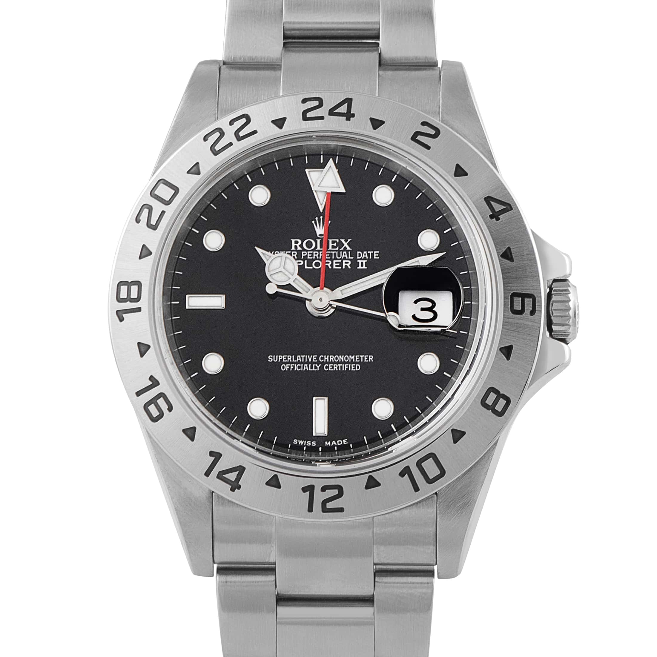Rolex Explorer II Black Dial Oystersteel Watch 16570