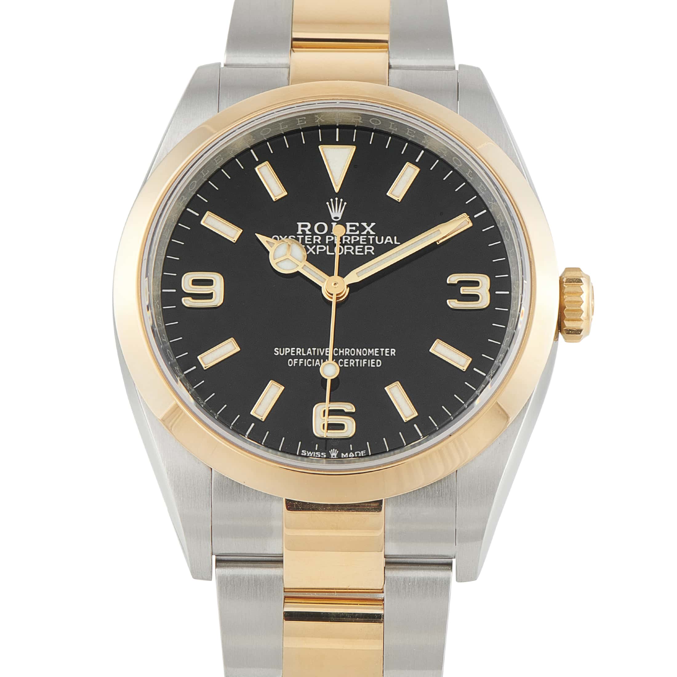 Rolex Explorer 36 Yellow Rolesor Watch 124273