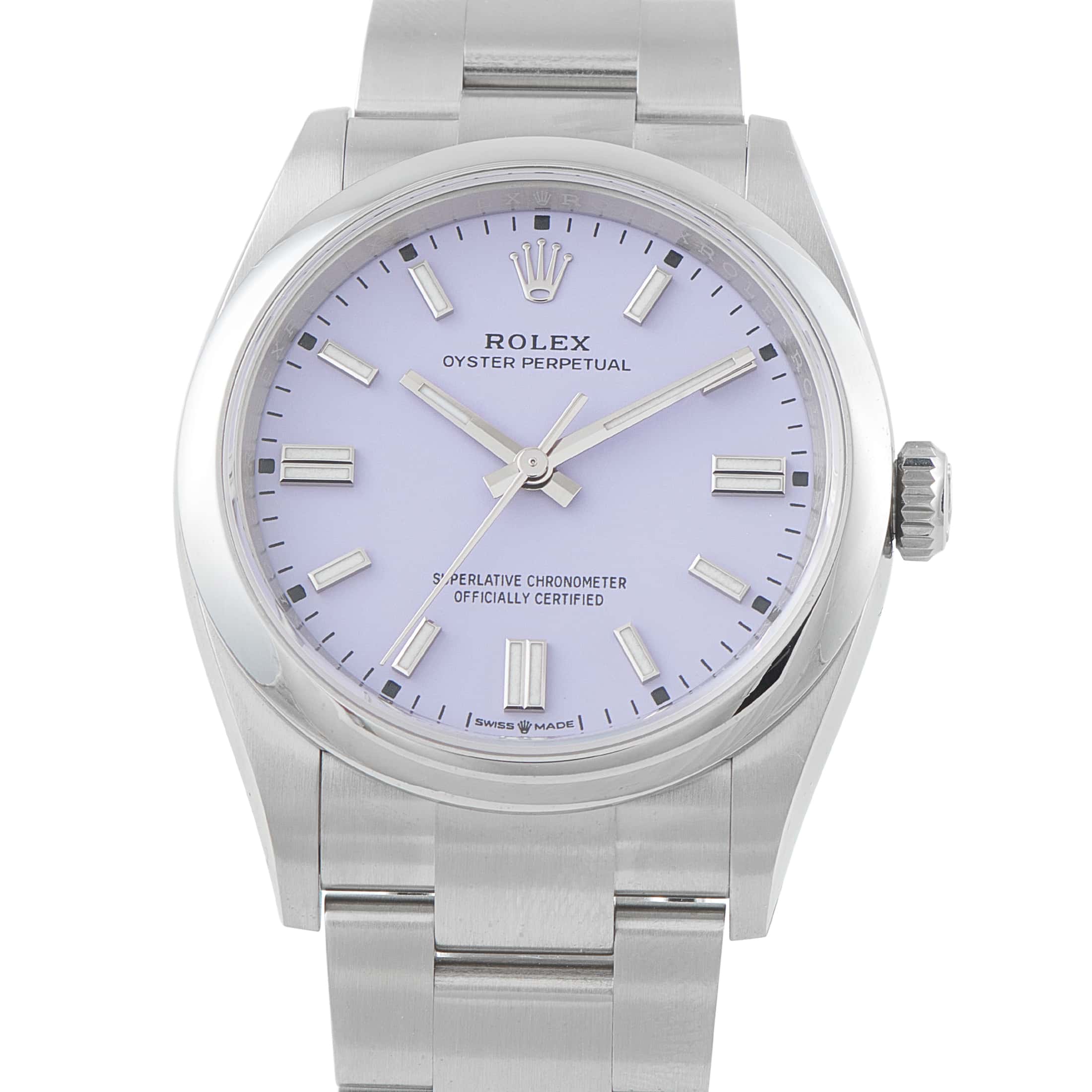 Rolex Oyster Perpetual 36 Lavender Dial Steel Watch 126000
