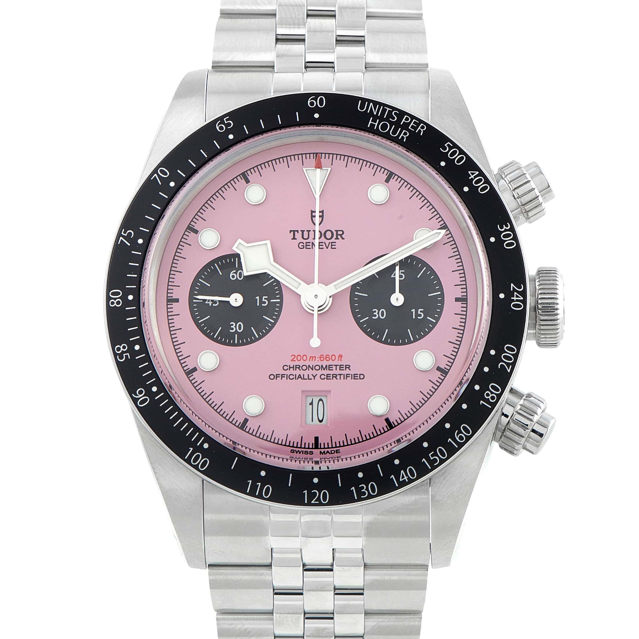 Tudor Black Bay Chrono Pink Dial Steel Watch 79360N-0019