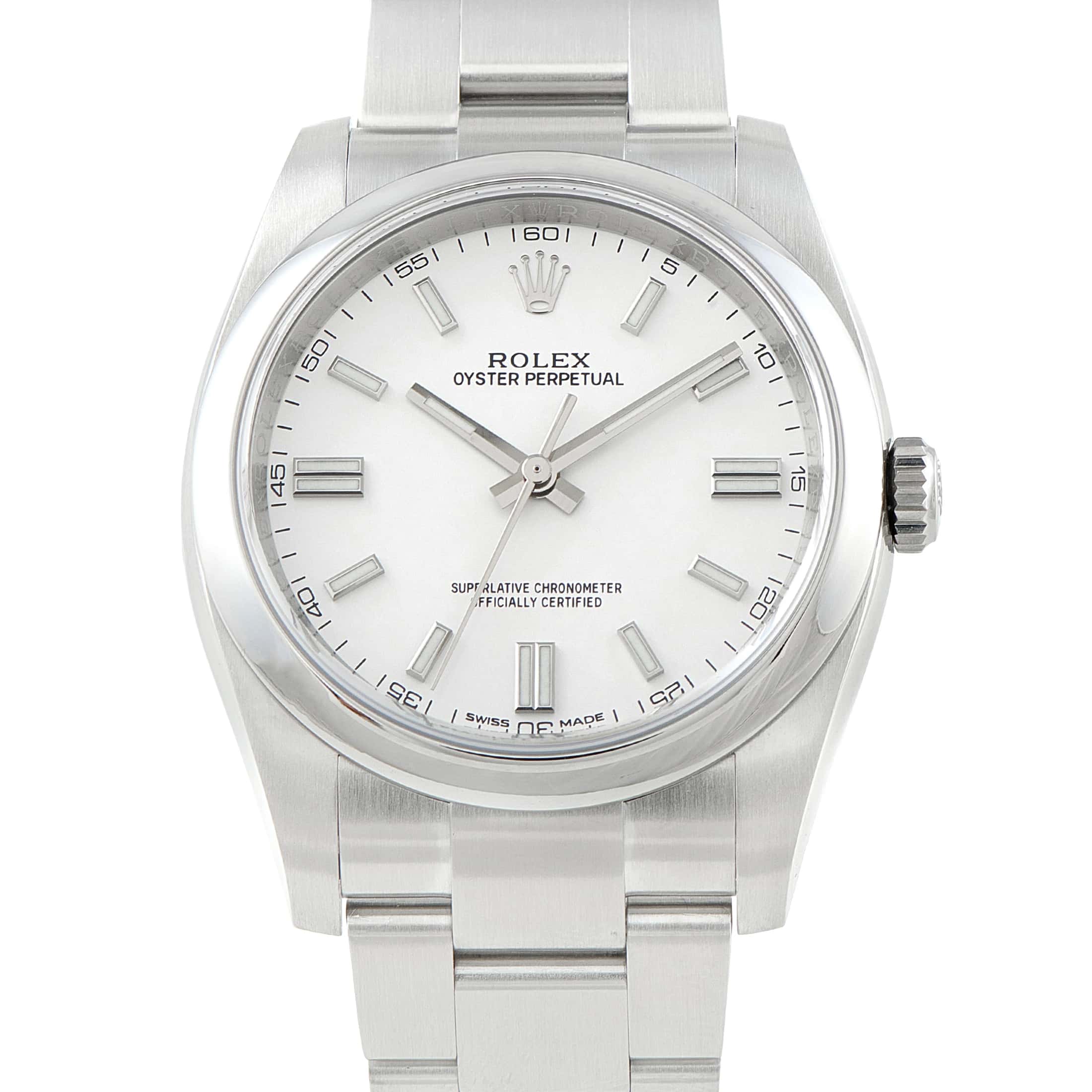 Rolex Oyster Perpetual 36 White Dial Steel Watch 116000-0012