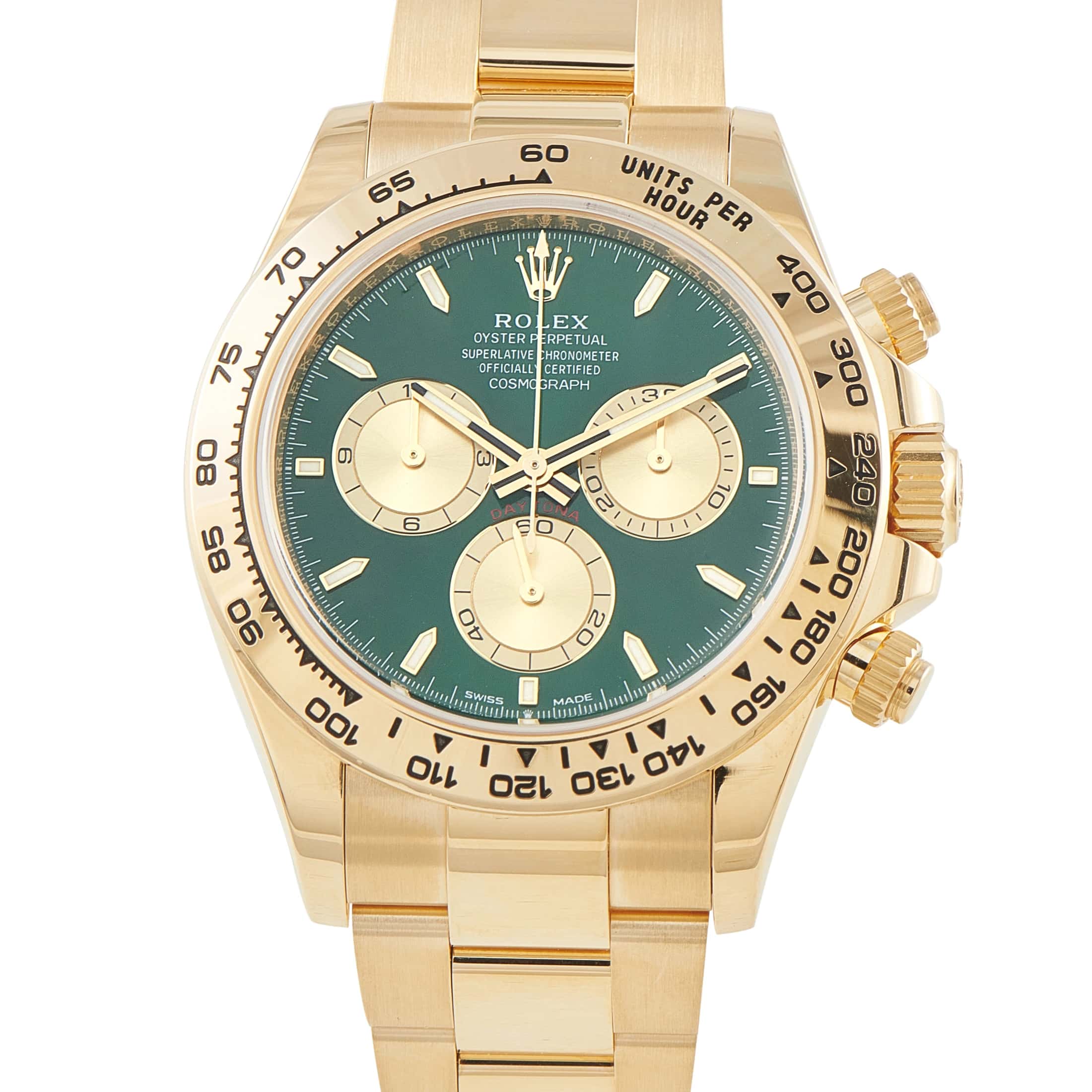 Rolex Daytona Green Dial Yellow Gold Watch 126508-0008