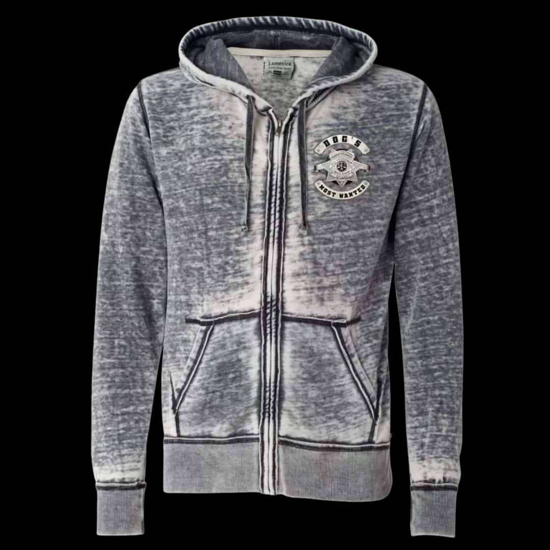 Vintage Worn Badge Zip Sweatshirt