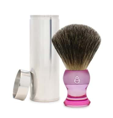 Fine Travel Shaving Brush Pink for her