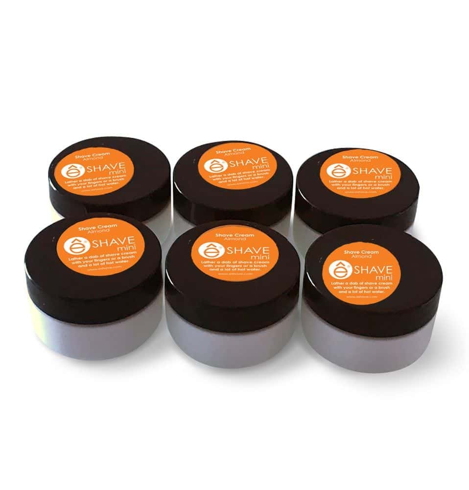 Shaving Cream Almond Bundle – Travel size 6 jars of 0.5 oz (Value $34)