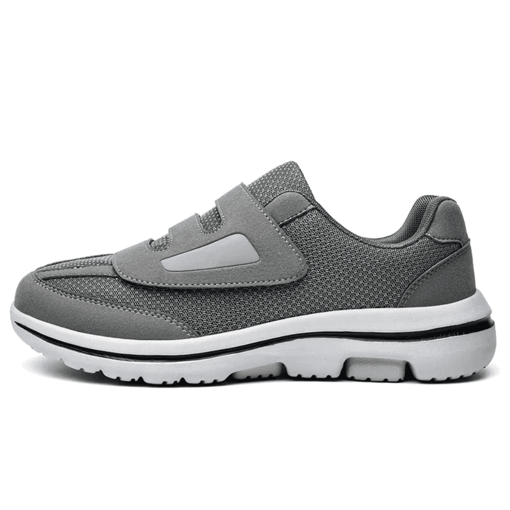 AFO Friendly Velcro Hook and Loop Gray Mesh Wide Women’s Shoe