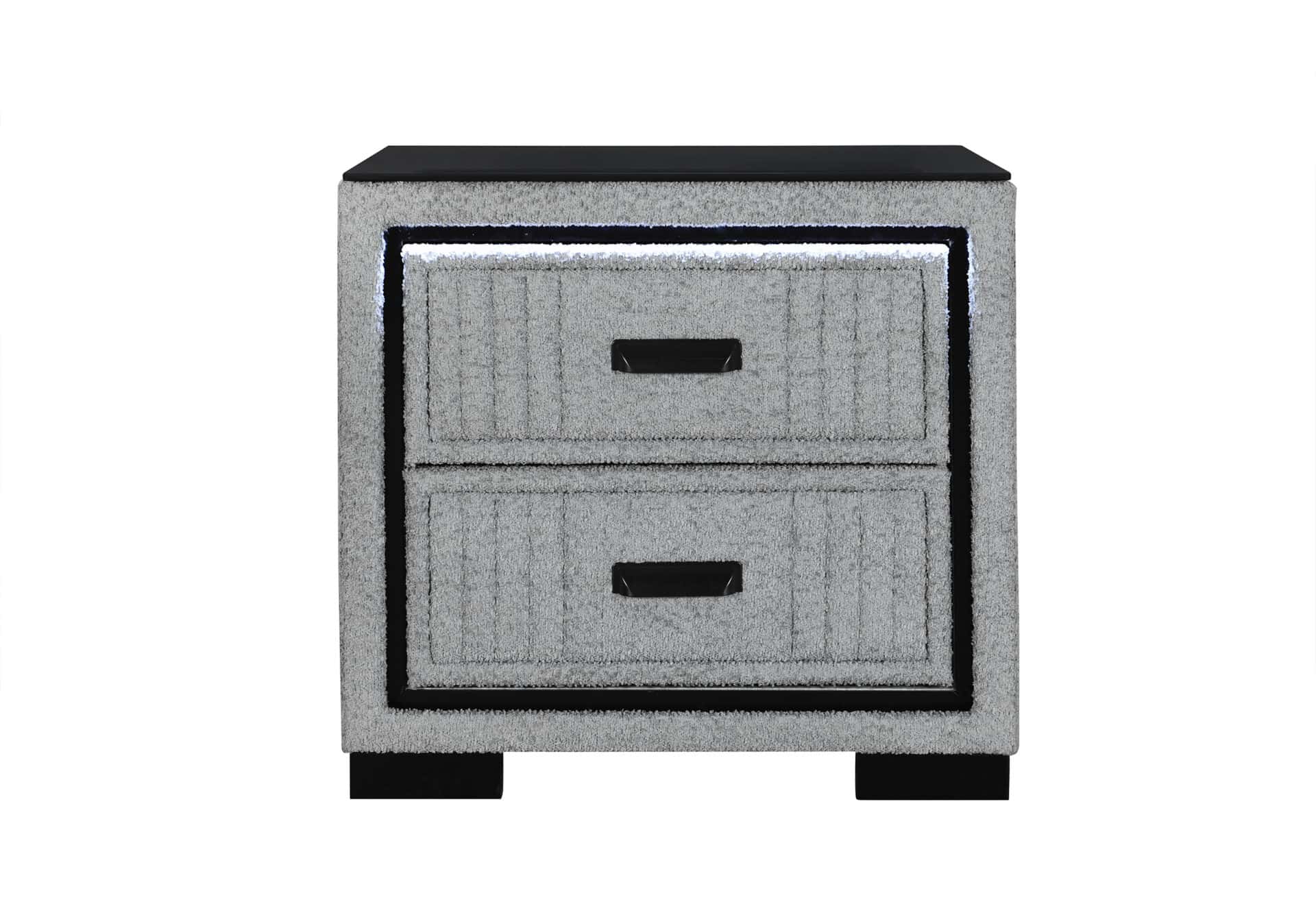 ISABELLA GREY NIGHTSTAND WITH LED