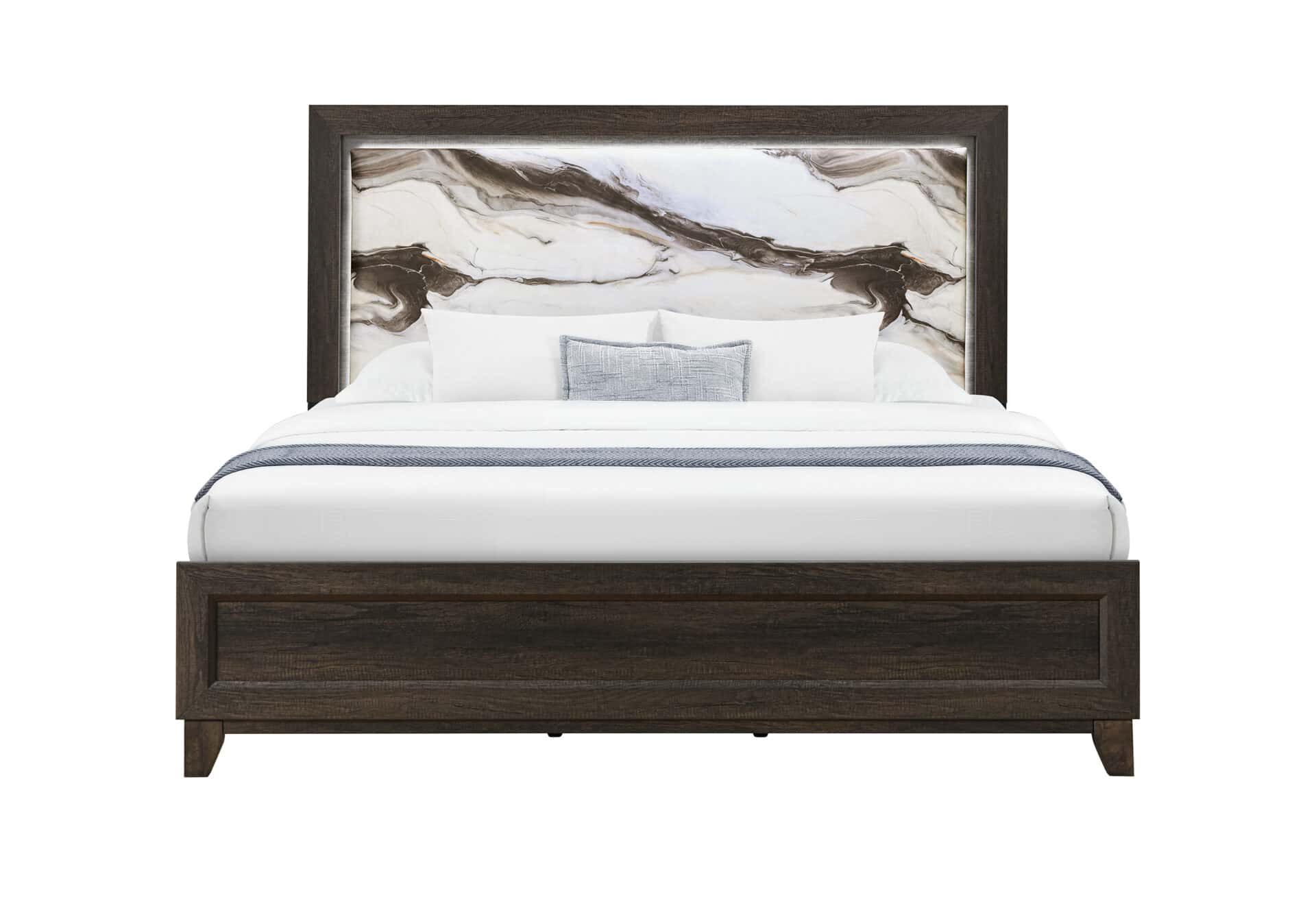 HARMONY BROWN FULL BED WITH LED