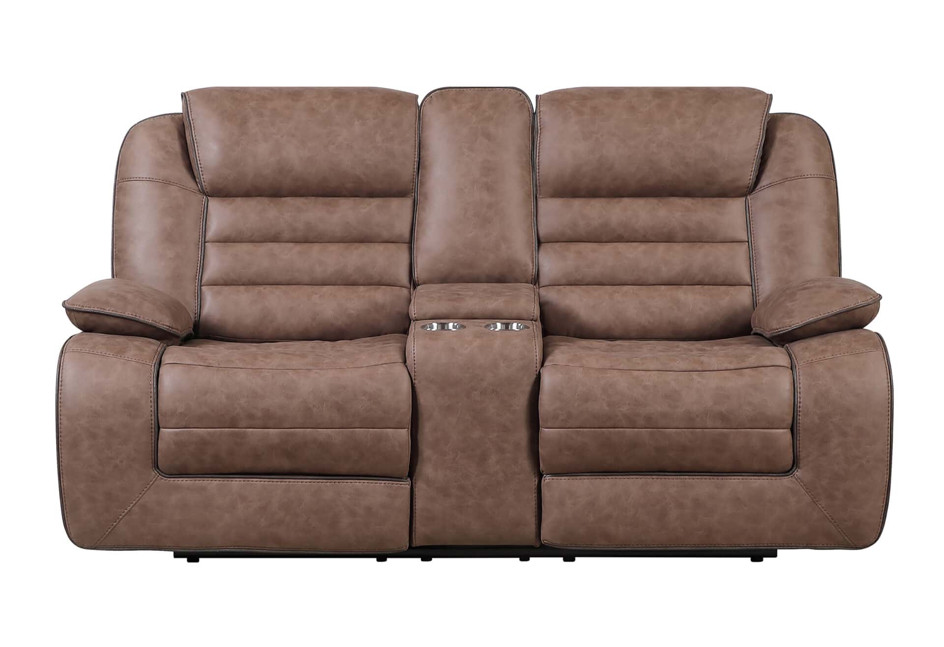 U2250 BROWN CONSOLE RECLINING LOVESEAT