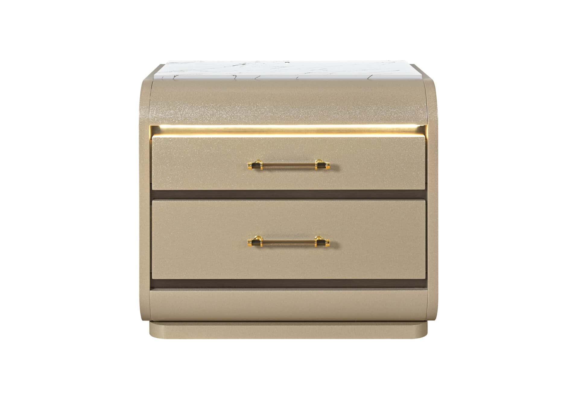 GENESIS GOLD NIGHTSTAND WITH LED