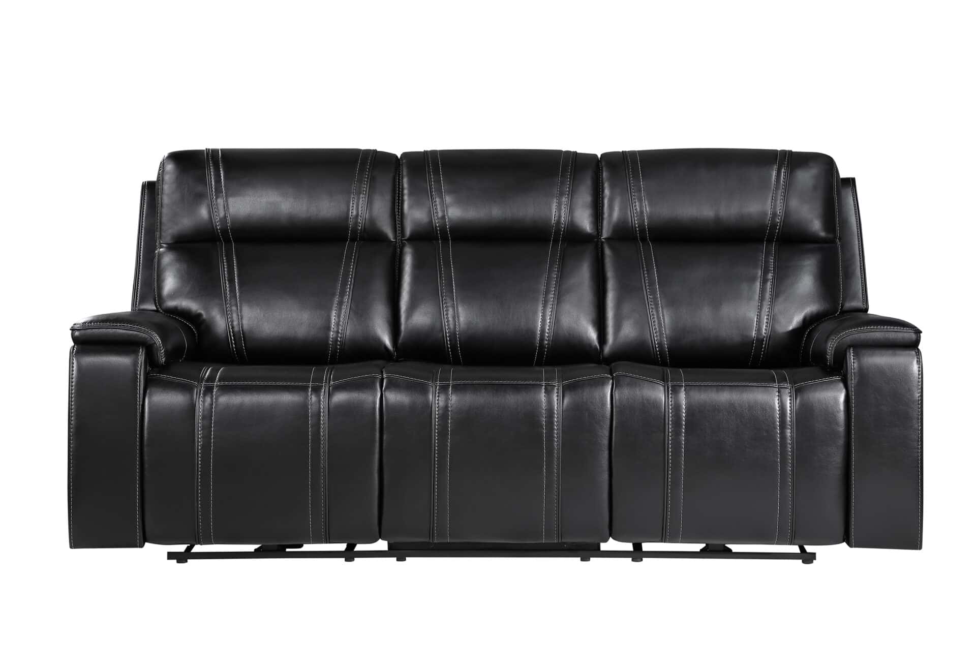 U8881 BLACK LEATHER POWER RECLINING SOFA WITH IMMERSE SOUND