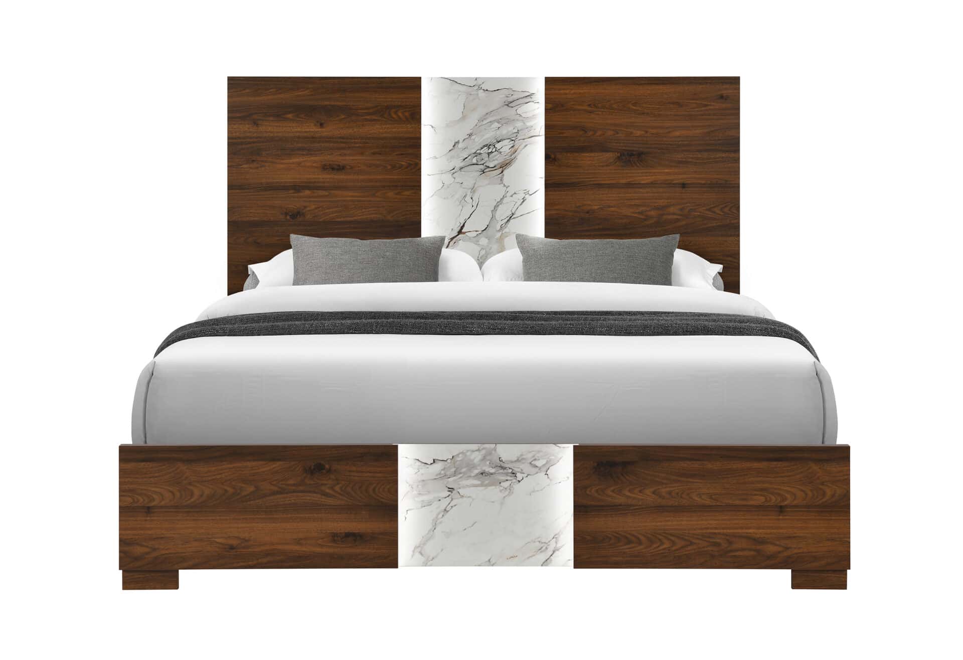 PHOEBE BROWN FULL BED WITH LED