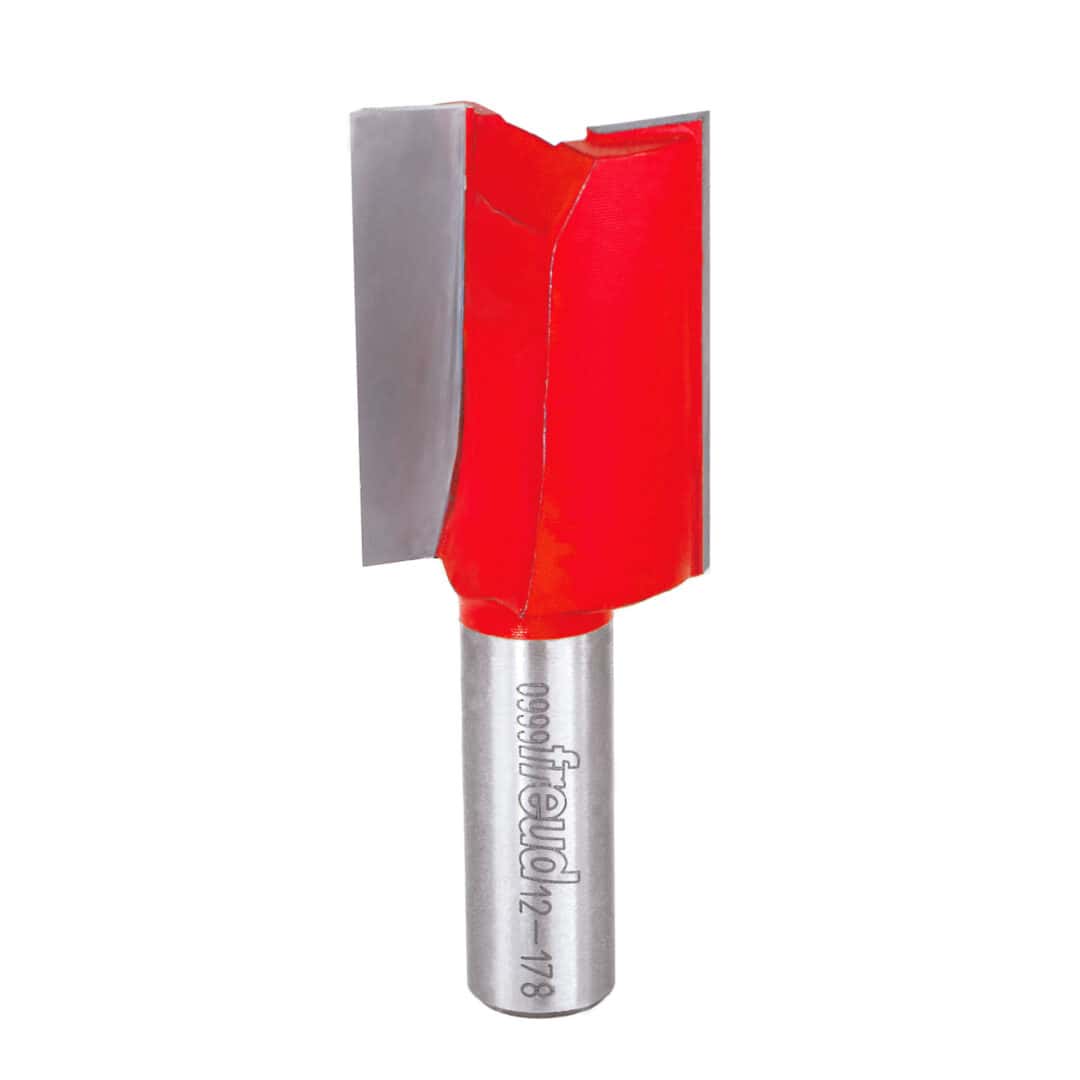 Freud 12-178, Two Flute Straight Bit, 1 1/8″ wide  x 1 1/2″ high, 1/2″ shank.