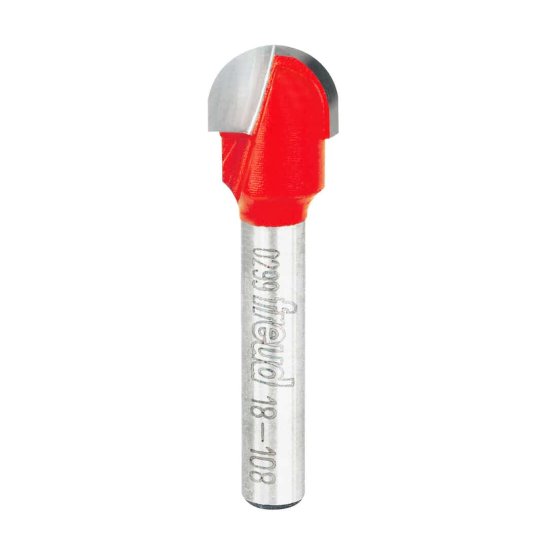 Freud 18-108, 1/2″ x 3/8″ Round Nose Bits, 1/4″ Shank