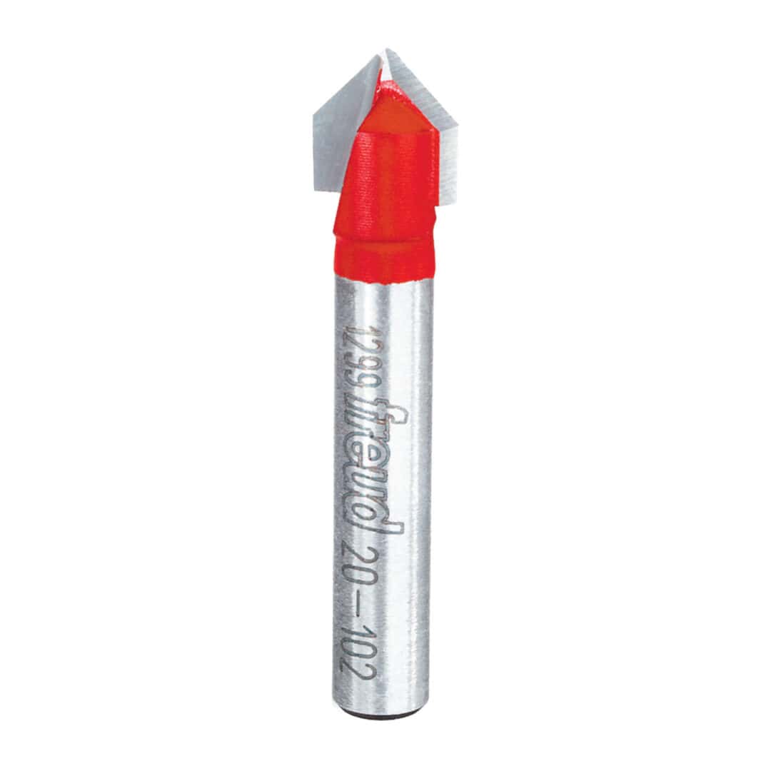 Freud 20-102, 3/8″ x 5/16″ “V” Grooving Bits, 1/4″ Shank