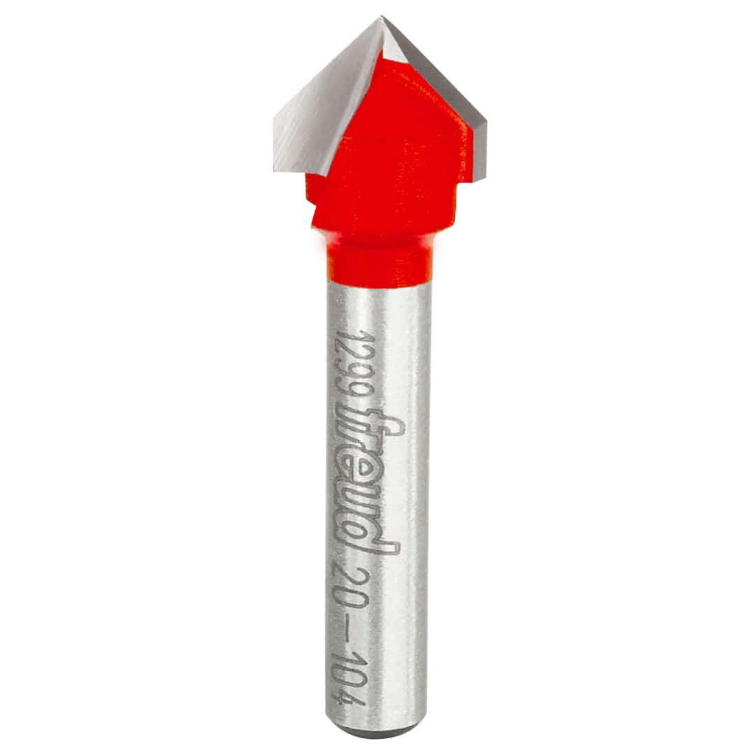 Freud 20-104, 1/2″ x 7/16″ “V” Grooving Bits, 1/4″ Shank