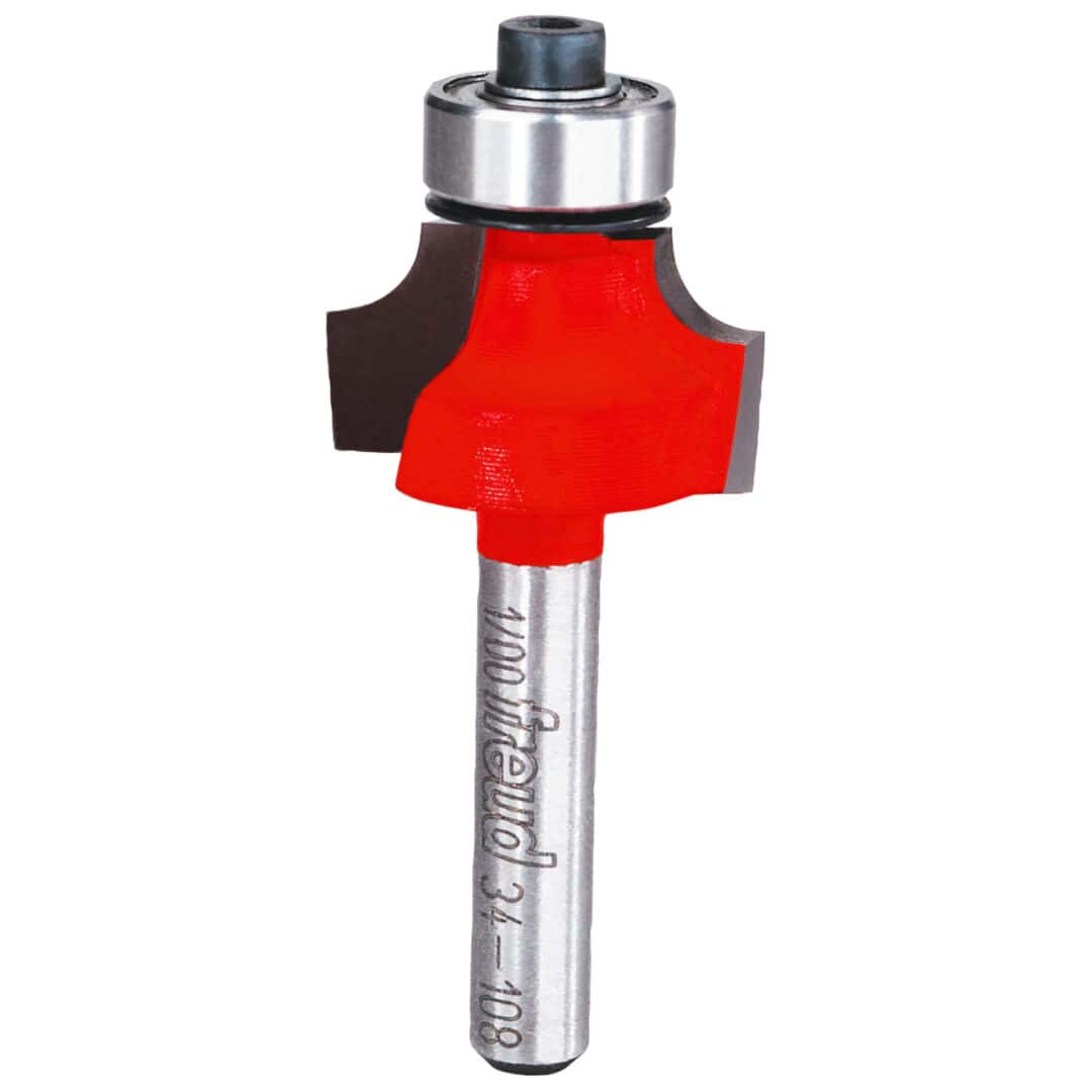 Freud 34-108, 7/8″ x 1/2″ Rounding Over Bits, 3/16″ Radius, 1/4″ Shank
