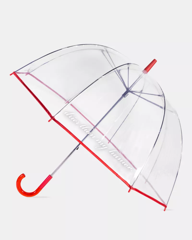 Drier Than My Humor Clear Umbrella