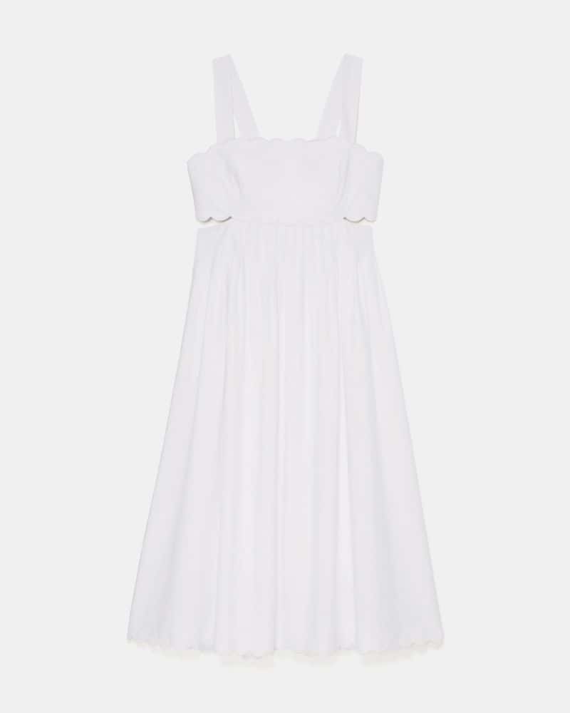 Scallop Open Back Midi Dress