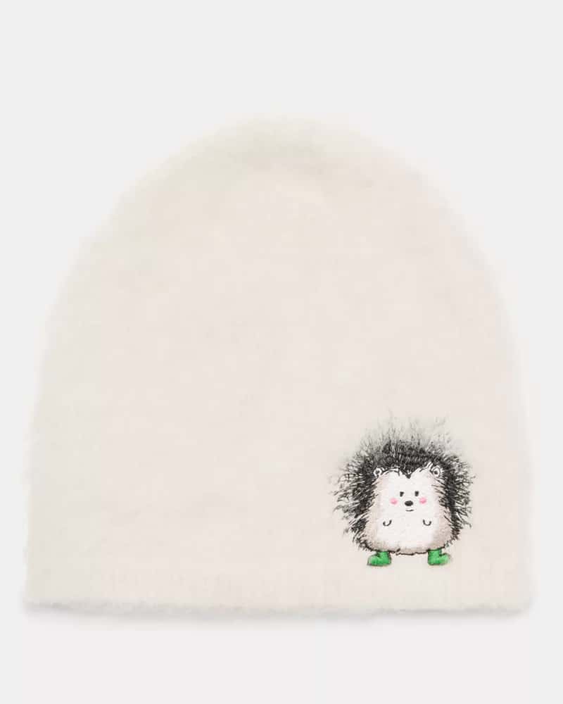 Hedgehog Patch Brushy Beanie