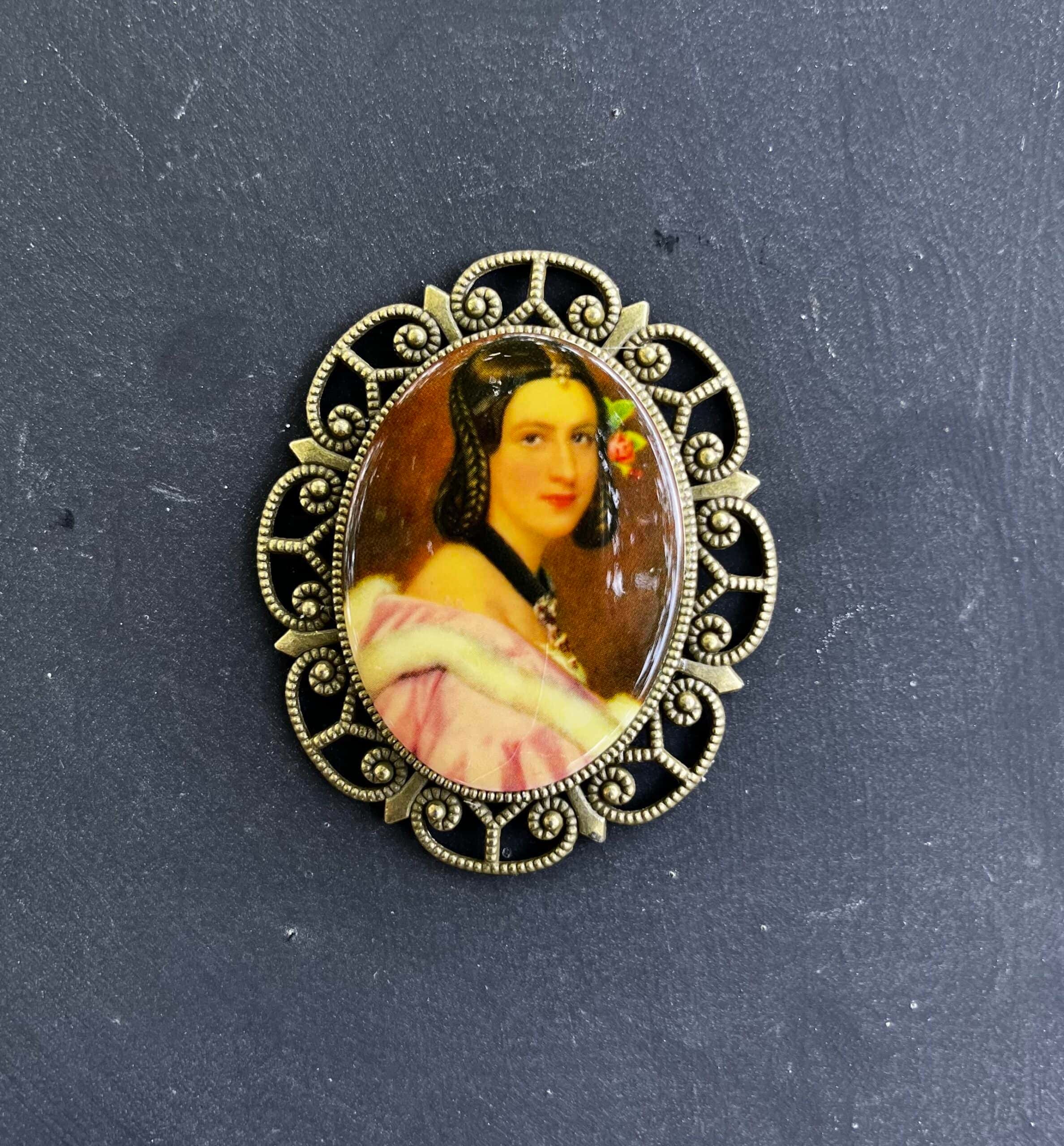 Porcelain Romantic Portrait Cameo
