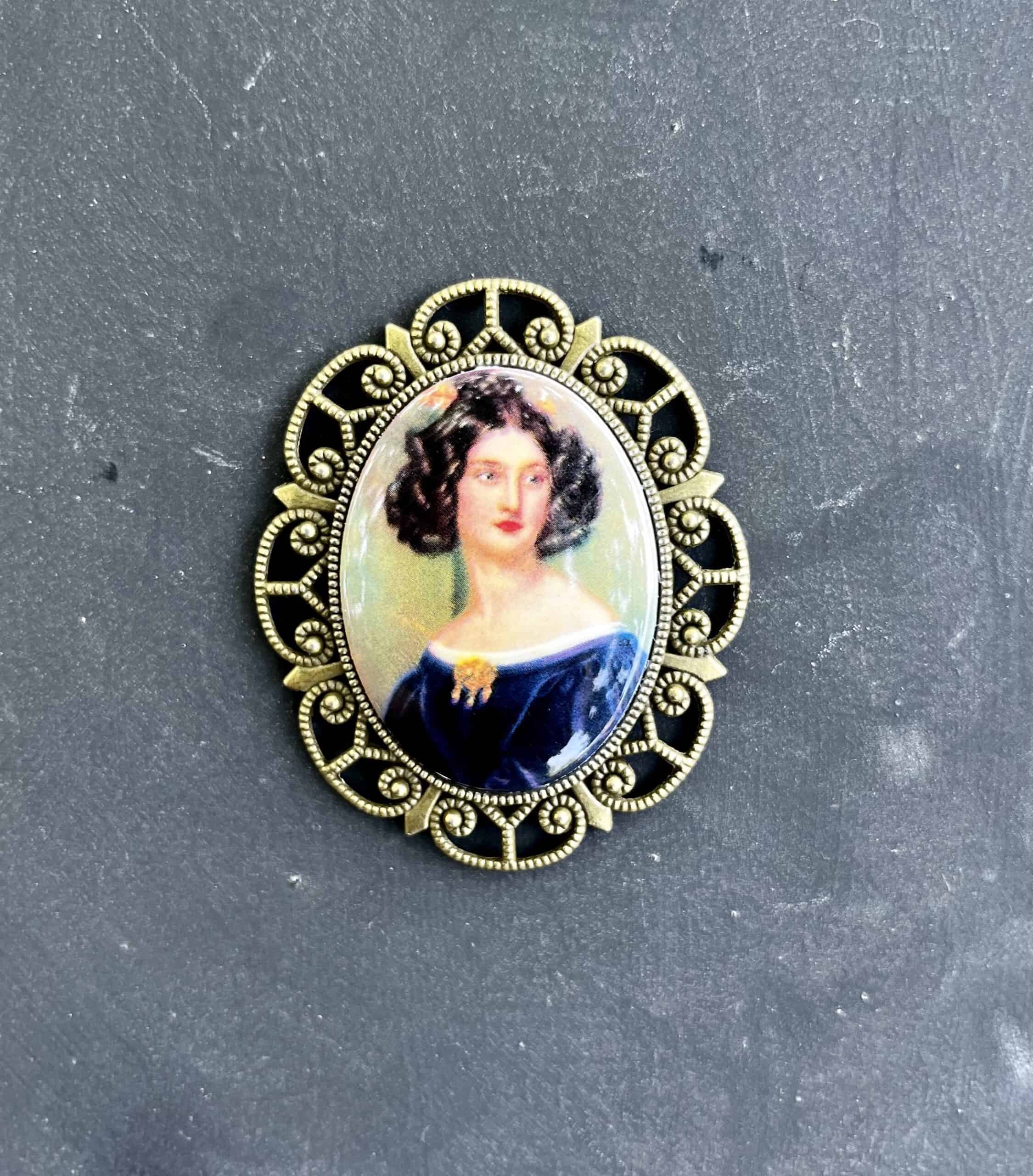 Porcelain Romantic Era Portrait Cameo
