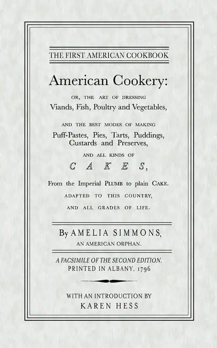 The First American Cookbook (1796)