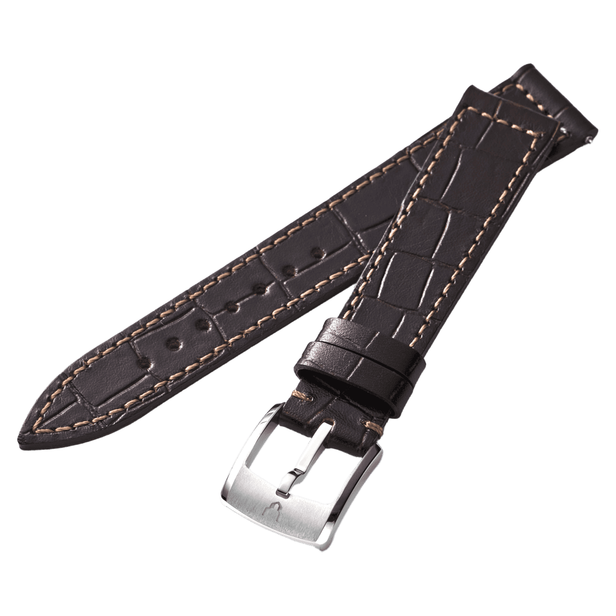 J3 Crocodile-embossed Calf Leather Strap