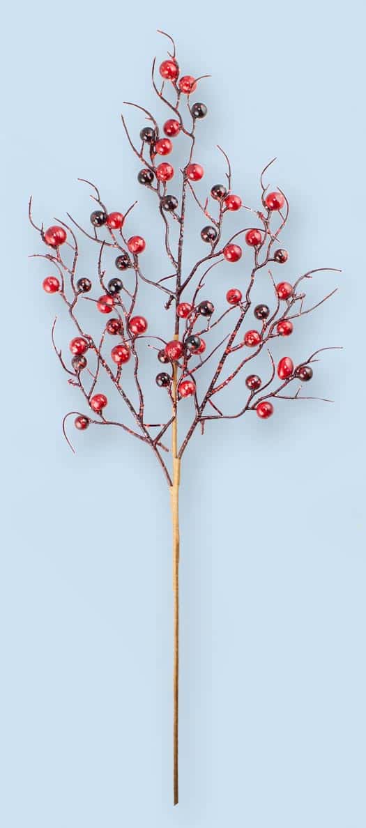 25.5″ Red/Burgundy Berry Spray