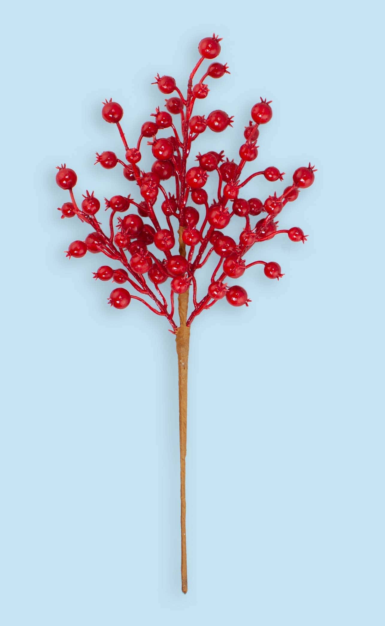 13.5″ Plastic Small Red Berry Spray