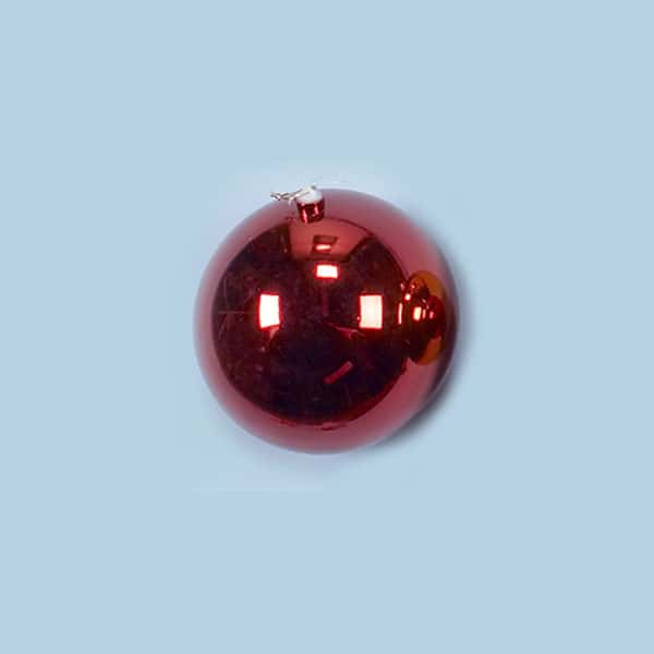 200mm Shatterproof Shiny Plastic Balls – Red