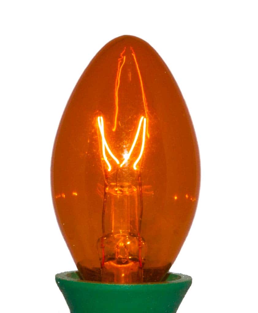 C7 Transparent Twinkle Bulb – Amber