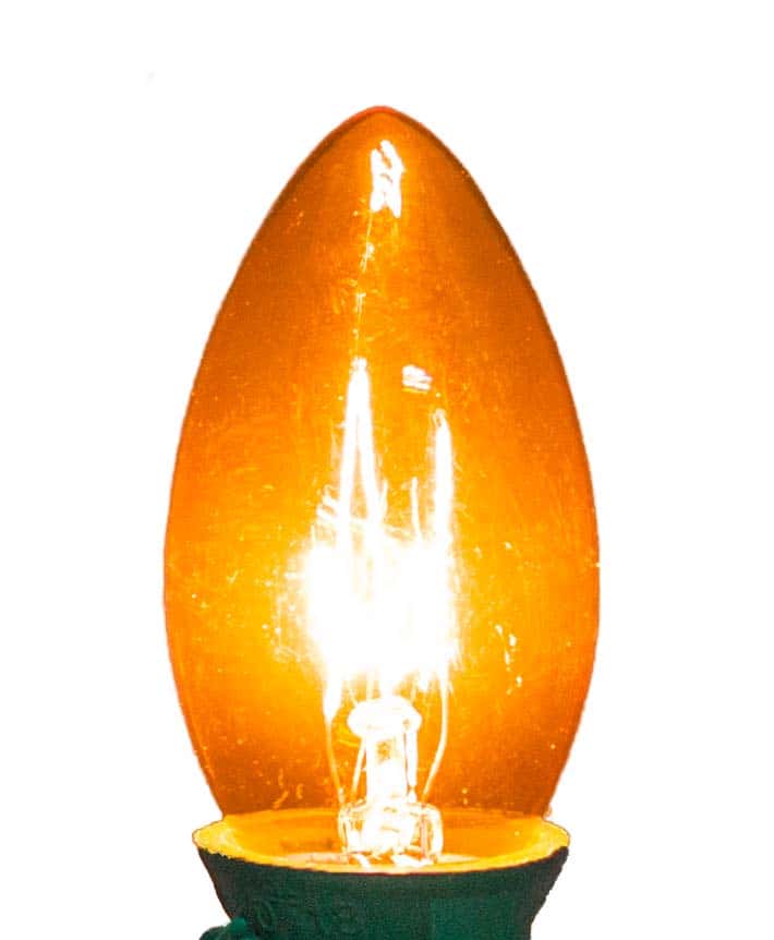 C9 Incandescent Bulb – Trans. Amber (Orange)