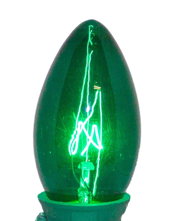 C9 Incandescent Bulb – Trans. Green