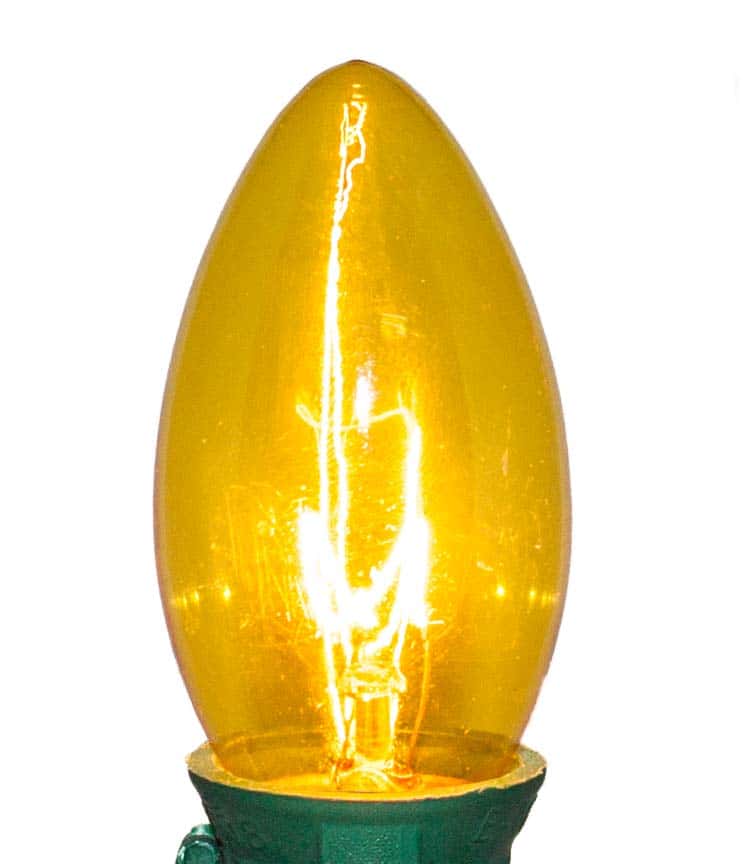 C9 Incandescent Twinkle Bulb – Trans. Yellow