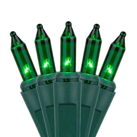 50 Light Set 6″ Spacing – Green Wire, Green