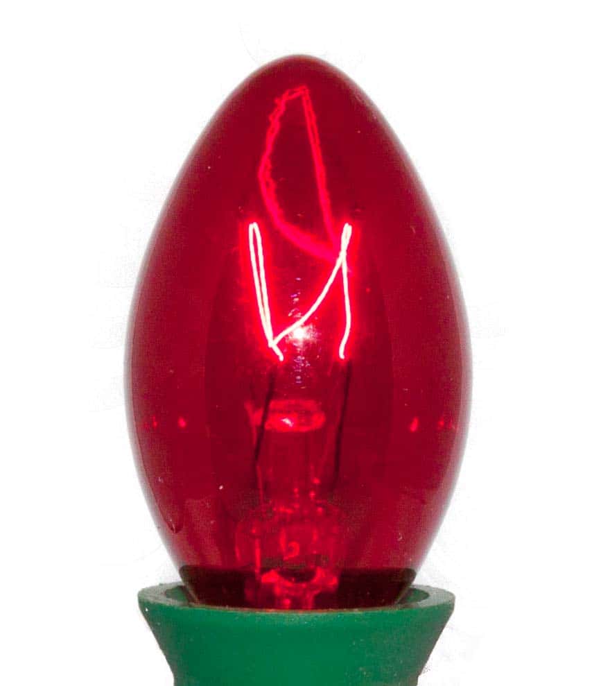 C7 Transparent Red Bulb