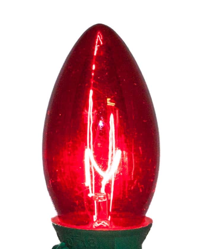 C9 Incandescent Bulb – Trans. Red