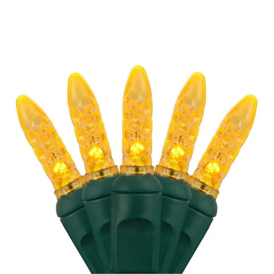 50 LED M5 4″ Spacing – Green Wire, Yellow (Gold)