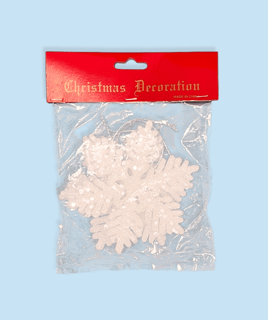 4Pk 3.5″ Glittered Snowflakes
