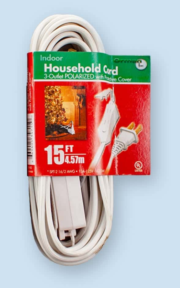 15′ Extension Cord – White